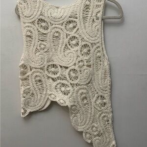 Elegant Cream Crochet Tank Top